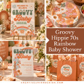 Groovyレインボーベビーシャワー招待状70s 招待状