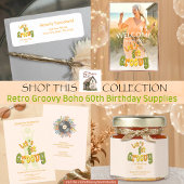 Retro Groovy Photo 60th Birthday Party ポスター