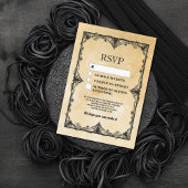 ハロウィーンブラックゴシックこうもりフレームパーティー招待状 招待状