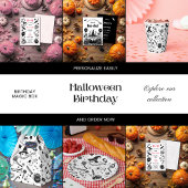 ハロウィーン黒白不気味誕生日パーティー サテンリボン