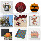 緑/青のこうもりのかぼちゃとかぼちゃ ラージ壁時計