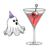 キュートなハロウィンの幽霊と不気味なカクテル レギンス