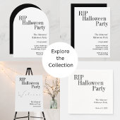 Halloween RIP Party Black and White 招待状