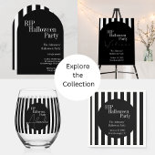 Personalized Halloween RIP Black and White Stripe