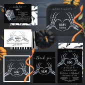 ハロウィーンおむつラッフルスケルトンハート赤ちゃんシャワー 招待状