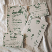 手書き緑の地元で育った本のリクエスト エンクロージャーカード