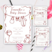 手引き赤ちゃん服の赤ちゃんシャワー感謝していユー サンキューカード