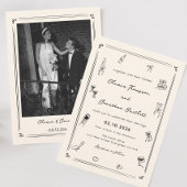 白黒ハンドドロー結婚ド座席表DIY 招待状