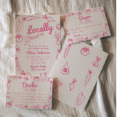 ピンク描の地元で育った赤んガーリー坊ガールシャワー フェイバータグ