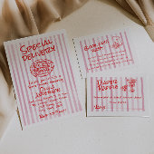 手描き赤ピンクピザベビーおむつラッフル エンクロージャーカード
