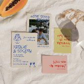 Hand Drawn Red Quirky Unique Fun Wedding Details エンクロージャーカード