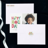 楽しいホリデーシーズン！かわいい写真家族フ 箔シーズンカード