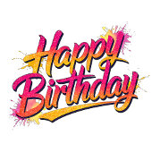 Happy Birthday Graffiti Pink Invitation editable 招待状