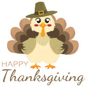 ハッピーサンクスギビングかわいいトルコ シーズンポストカード