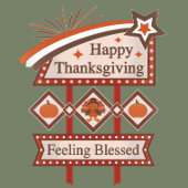 Happy Thanksgiving Feeling Blessed Retro Sign ウォーターボトル