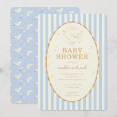 Harry Potter Hedwig Blue Stripe Baby Shower 招待状