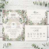 Elegant Blush Garden Wedding RSVP Card (この独立クリエイターのコレクションをカスタマイズ。)