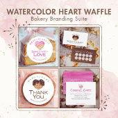 Heart Chocolate Waffle Bakery Ingredients Product スクエアシール