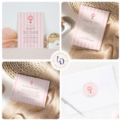 Heart Hot Air Balloon Pastel Pink Baby Shower  ギフトタグ