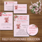 Sweet Heart Teddy Bear Pink Baby Shower  サテンリボン