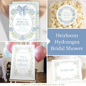 Heirloom Hydrangea Bridal Shower Invitation 招待状
