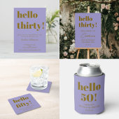 Bold Modern Simple Soft Purple 50th Birthday Party 缶クーラー