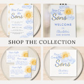 双子の男の子ベビーシャワー Here Come The Sons 招待状