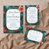 ハイビスカスドリームトロピカル結婚式招待状 招待状 (この独立クリエイターのコレクションをカスタマイズ。)