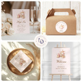 High Tea Pastel Pink Gold Bridal Shower 招待状