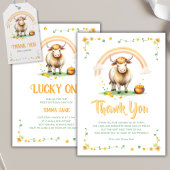 ウォーターカラーハイランドカウレインボーSt patricks day ペーパープレート