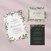 ホリデーボタニカルアイボリー我々はまだ誓いの更新をする 招待状