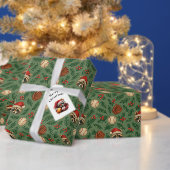 Ho-Ho-Home Run Raccoon Holiday Pattern Throw Blank フリースブランケット (この独立クリエイターのコレクションをカスタマイズする。)