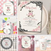 Holy cow! - Cute 1st Birthday Girl with Cow Theme ポスター