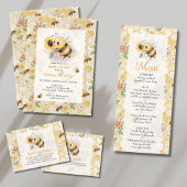 Mama to Bee Honeycomb Bee Custom Baby Shower 招待状