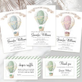 アフリカ系アメリカ人の熱気球の赤ちゃんシャワーInvi 招待状