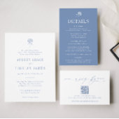 HYDRANGEA Blue Minimalist  招待状ベリーバンド