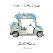 Blue Hydrangea Golf Cart Floral Wedding Invitation 招待状