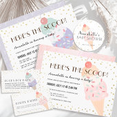 スクープのアイスクリームドライブバイベビーシャワー 招待状