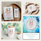 アイスクリーム「Six Seven」7歳の誕生日パーティー サンキューカード
