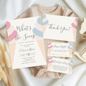 アイスクリームスクープパステルジェンダーリビール 招待状