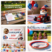 Patriotic Gnome Red Car Kid's Birthday 缶バッジ
