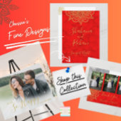 インディアンスタイルレッド金ゴールドイスラム結婚ビスミラ 招待状