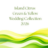 Island Citrus Green and Yellow Wedding 招待状ベリーバンド