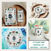 It’s Game Time Football 1st Birthday – Fun Kids  ラウンドシール