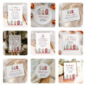 It Takes a Village Winter Christmas Baby Shower 招待状