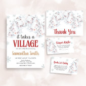 It Takes a Village Baby Shower スクエアシール