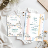 Italian Café Doodle Baby Shower 招待状