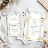 イタリアンカフェ ドゥードル ストライプ ベビーシャワー 招待状