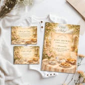 Italian Café Garden Baby Shower 招待状