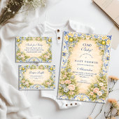 Italian Lemon Floral Frame Diapper Raffle エンクロージャーカード
